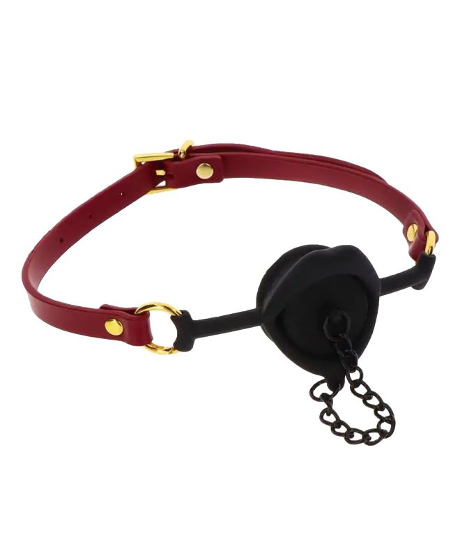 Кляп із пробкою на ланцюжку Taboom, чорно-червоний вид 2