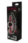Кляп-кольцо Dream Toys Blaze Deluxe с тиснением, черный-красный