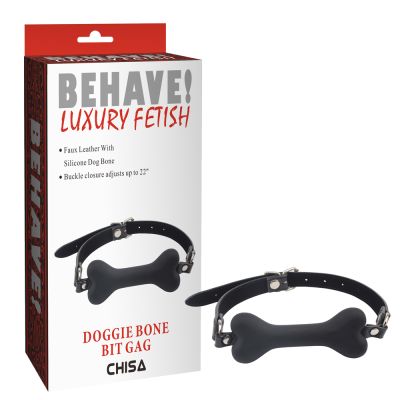 Кляп косточка Chisa Behave!Luxury Fetish, чёрный