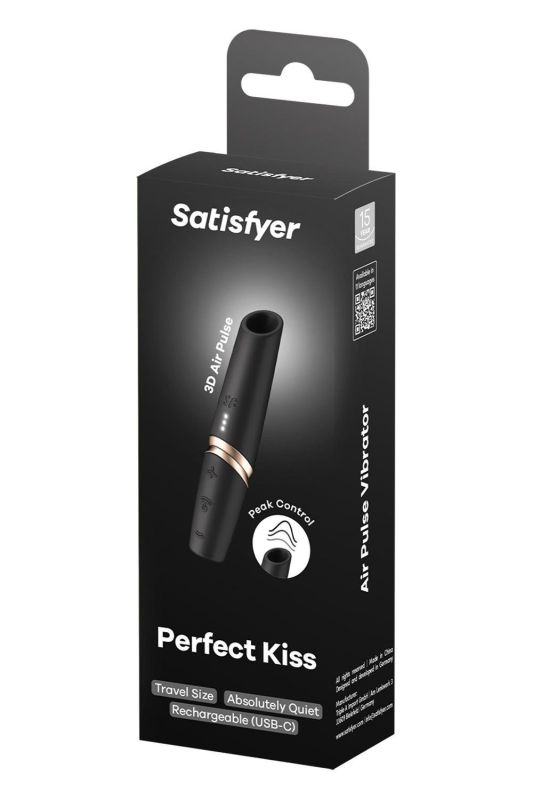 Кліторальний безконтактний масажер Satisfyer Perfect Kiss чорний вид 7