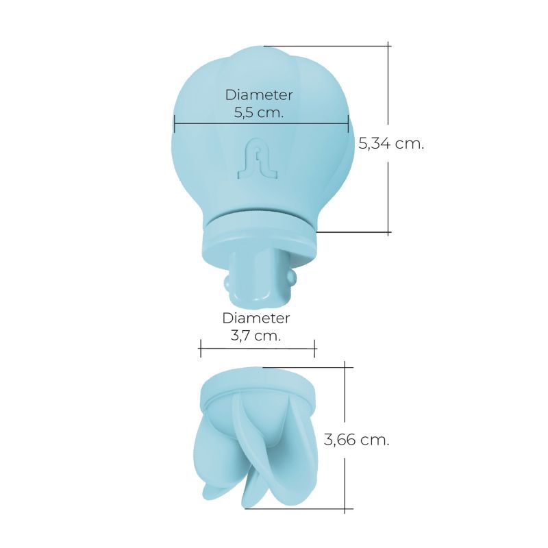 Кліторальний стимулятор з насадками Adrien Lastic Caress та ротацією, блакитний вид 8