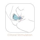 Кліторальний стимулятор з насадками Adrien Lastic Caress та ротацією, блакитний вид 9