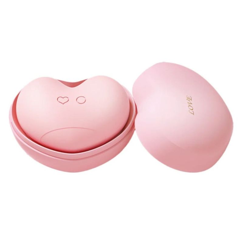 Клиторальный вакуумный стимулятор с язычком BeYourLover Heart в форме сердца, розовый вид 4