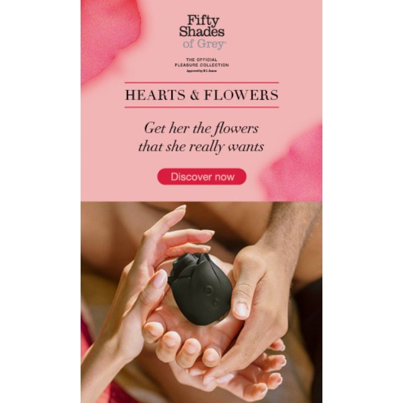 Кліторальний стимулятор у формі троянди Fifty Shades of Grey Rose Clitoral Suction чорного кольору вид 8