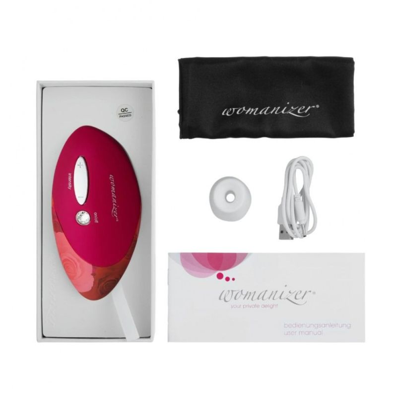 Кліторальний стимулятор Womanizer Pro W-500, червоно-рожевий вид 9