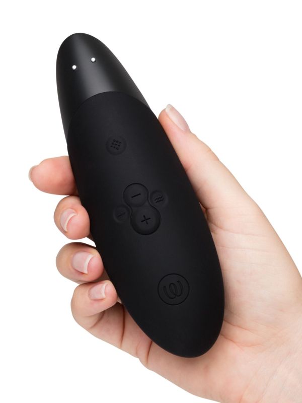 Клиторальный вакуумный стимулятор 2 в 1 Womanizer Enhance с вибрацией, черный вид 8