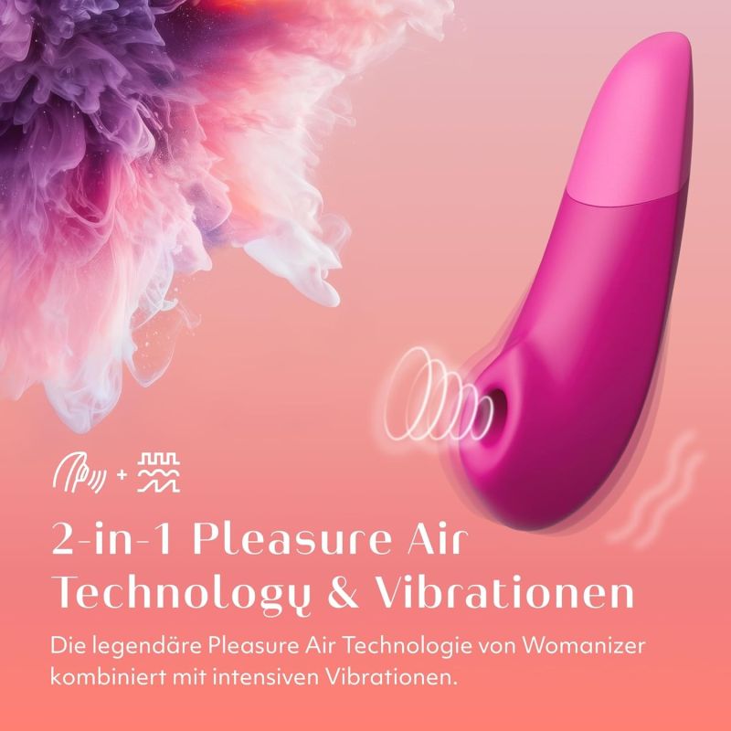 Кліторальний вакуумний стимулятор 2 в 1 Womanizer Enhance з вібрацією, рожевий вид 3