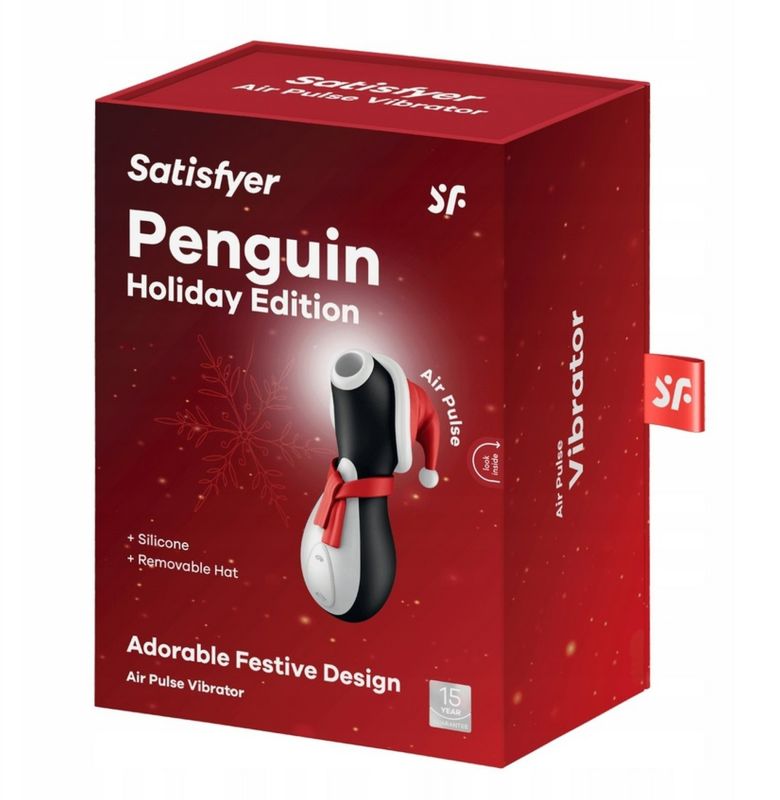 Кліторальний вакуумний вібратор Пінгвін Satisfyer Penguin Holiday Edition чорно-білий вид 6