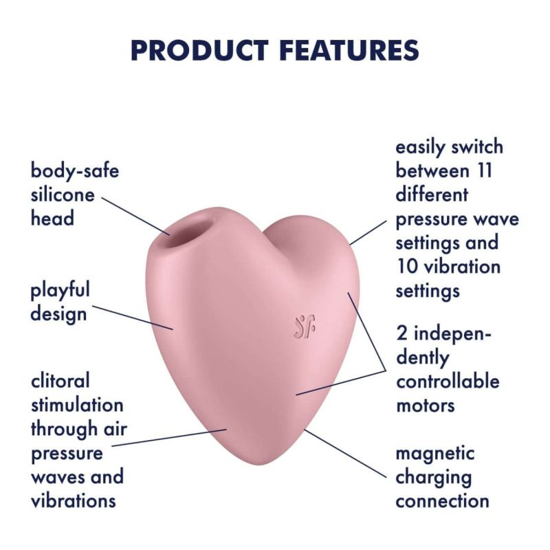 Кліторальний вакуумний вібратор Серце Satisfyer Cutie Heart, рожевий вид 6