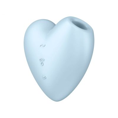 Клиторальный вакуумный вибратор в виде СЕРДЦА Satisfyer Cutie Heart голубой