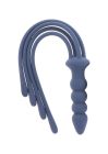 Кнут с держателем в виде анальной пробки Taboom Silicone Supreme, синий вид 5