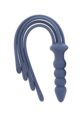 Батіг з тримачем у вигляді анальної пробки Taboom Silicone Supreme, синій