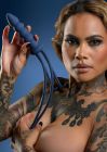 Кнут с держателем в виде анальной пробки Taboom Silicone Supreme, синий вид 3