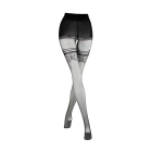 Колготки Ballerina's Secret Black Secret с имитацией чулков и узорами, черные, S/M вид 3
