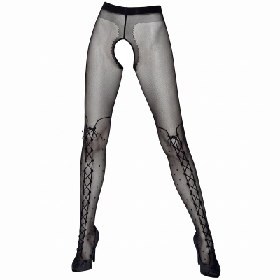 Колготки с открытым доступом и шнуровкой TIOPEN 009 black 1/2 (20 den) - Passion