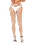 Колготы эротические белые Star Night с открытым доступом и стразами, XS-M вид 8