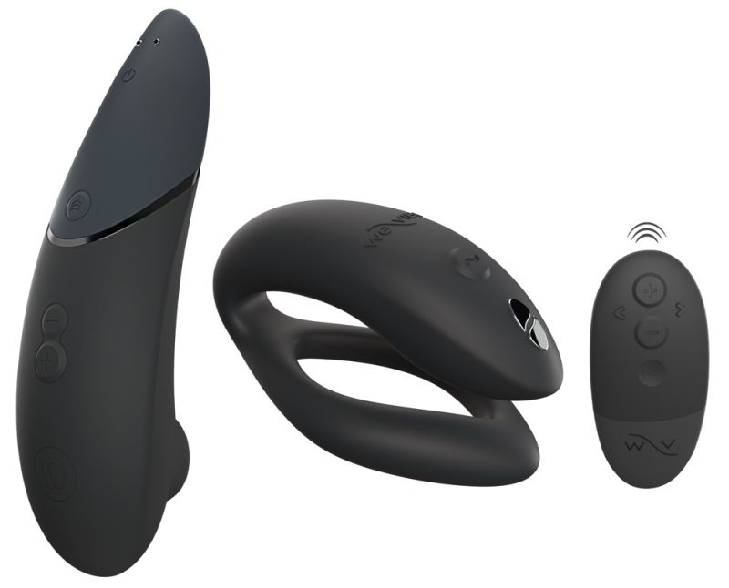 Коллекционный набор Womanizer Next + We-Vibe Sync O вакуумный стимулятор та вибратор для пар, чорный вид 2