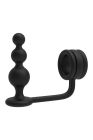 Кольцо для пениса Dream Toys Ramrod с анальной пробкой в ​​форме шара, черное вид 4