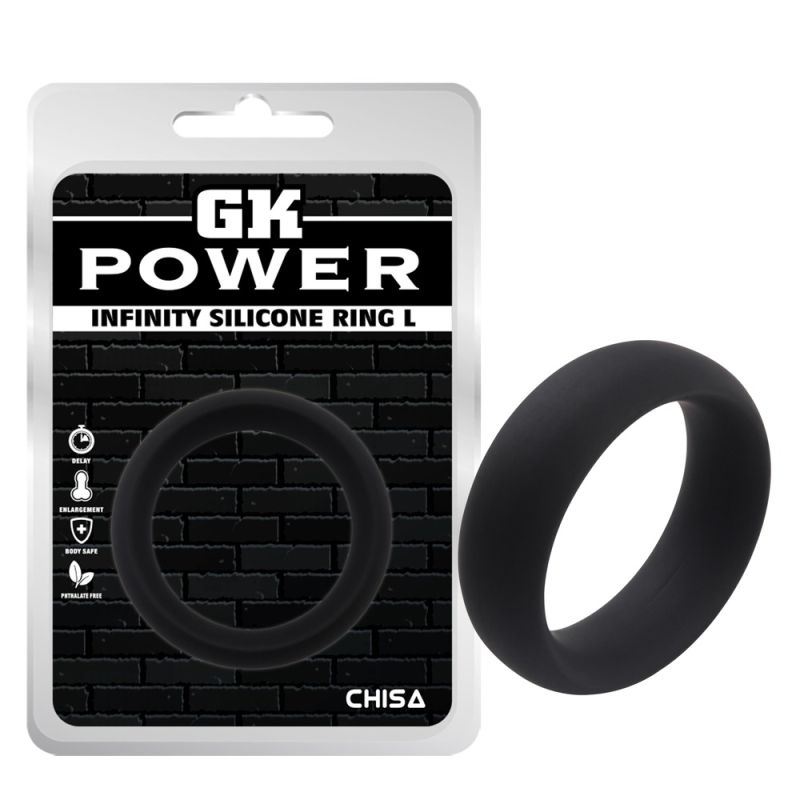 Кільце ерекційне Chisa GK Power Infinity Ring L, чорне вид 2