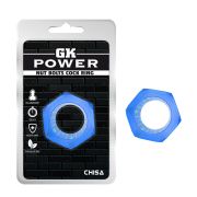 Кольцо эрекционное Chisa GK Power Nust Bolts Cock Ring в виде болта, синее