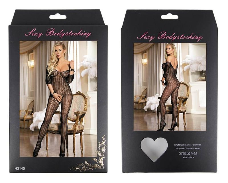 Комбінезон у вертикальну смужку з відкритим доступом Star Night, чорний вид 6