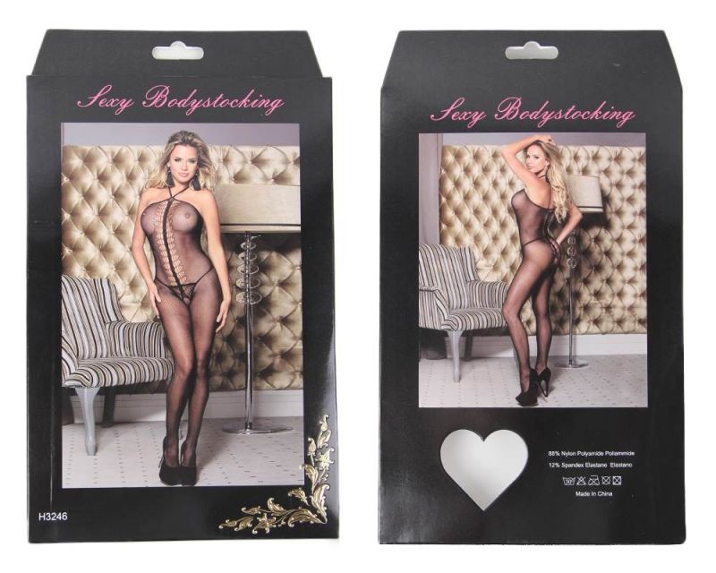 Комбінезон у сіточку з коміром халтер Star Night, в комплекті трусики, чорний вид 6