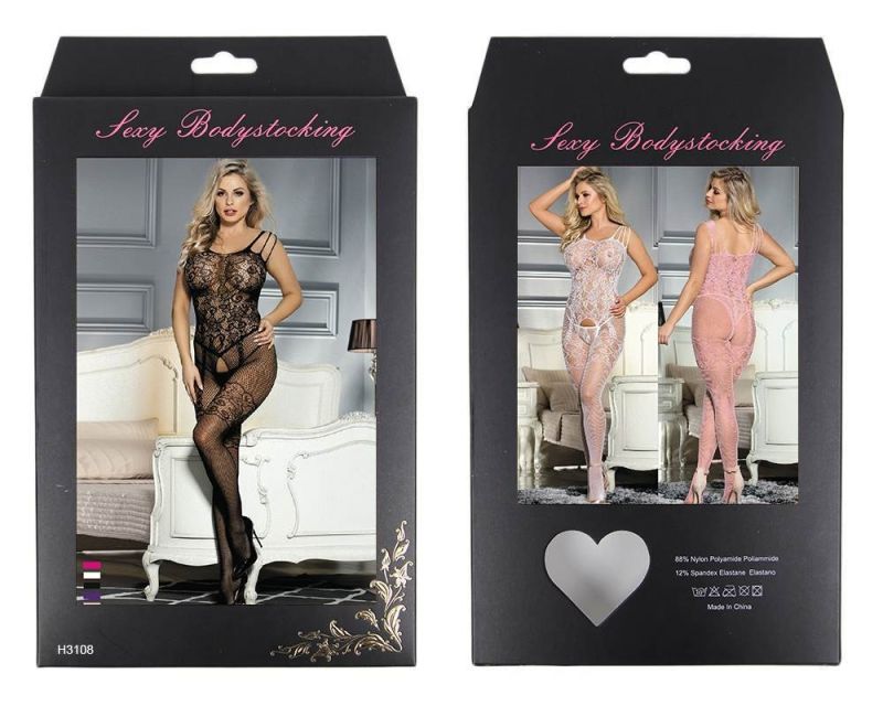 Комбінезон сітка Star Night з декоративними бретельками, чорний вид 6