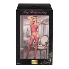 Бодістокінг в сіточку з імітацією панчох Star Night червоний, XS-M вид 6