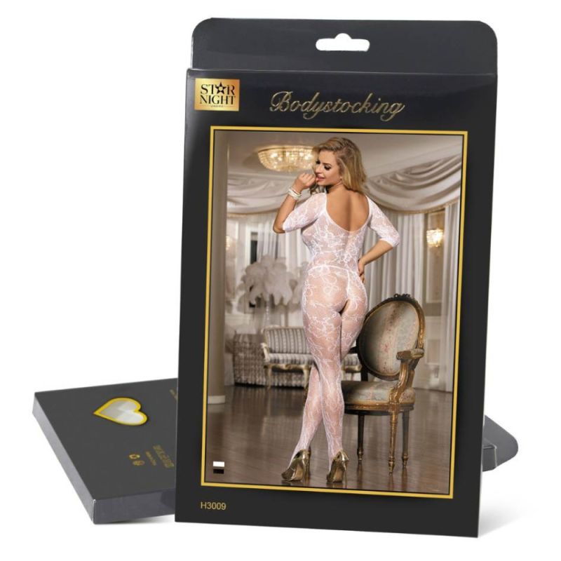 Комбінезон ажурний Star Night з квітковими візерунками та відкритим доступом, чорний вид 7