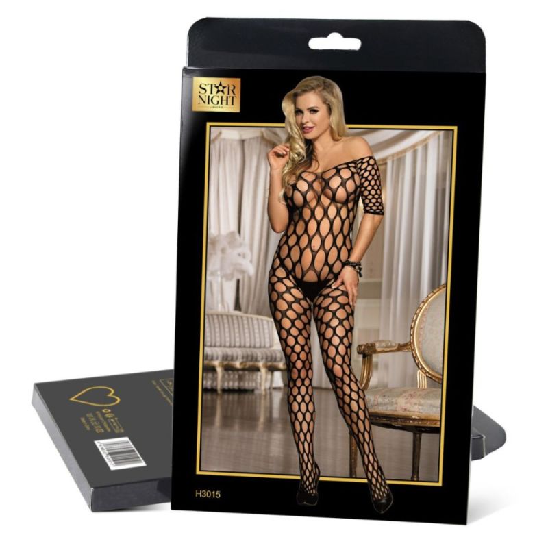 Бодістокінг у велику сітку Star Night чорний XS-M вид 6