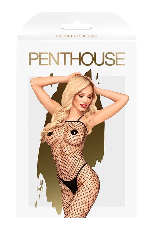 Комбінезон Penthouse без рукавів у велику сітку, чорний, XL вид 4