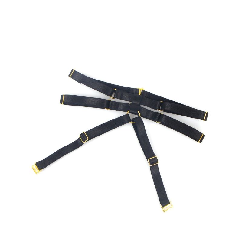 Комплект білизни чорний в сіточку Star Night з поясом та гартерами, XL вид 7