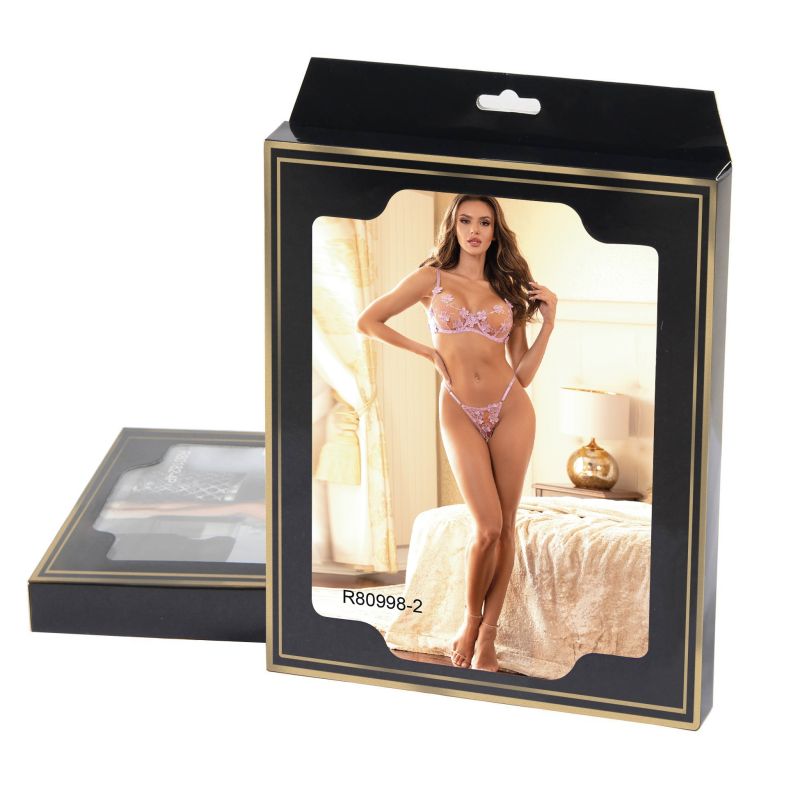 Комплект розового белья в цветочек Star Night с регулируемыми трусиками, XS/S вид 5