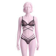Комплект білизни SOFT BONDAGE BRA & PANTY SET BLACK, S/M