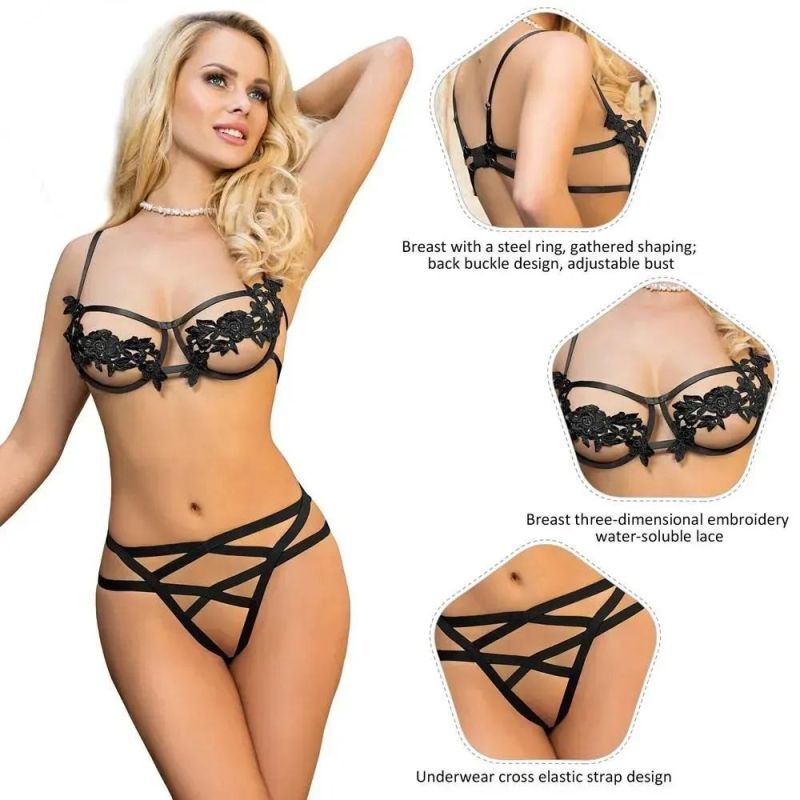 Комплект контурної білизни з декоративною аплікацією Star Night чорний, XL вид 5