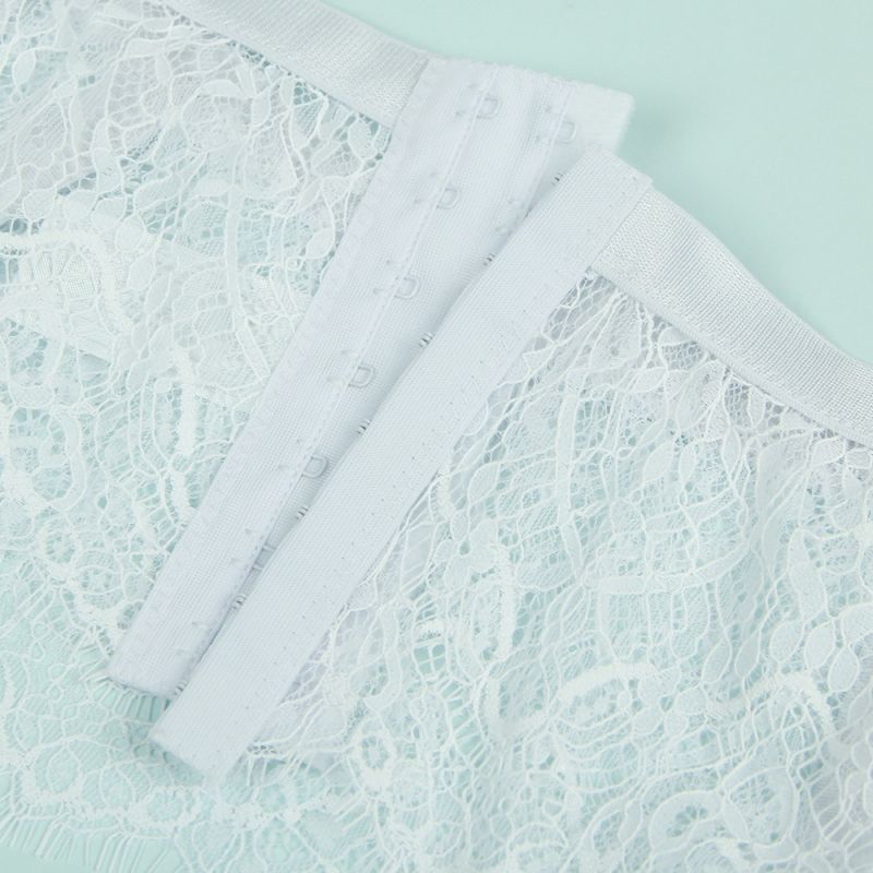 Комплект кружевной Star Night, пояс для чулок+трусики стринги, белый вид 6