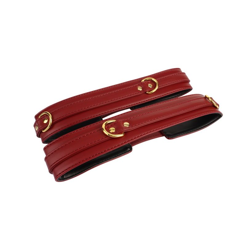 Комплект манжетов на запястья и бедра Chisa BEHAVE! Luxury Fetish красный вид 5