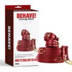 Комплект манжетов на запястья и бедра Chisa BEHAVE! Luxury Fetish красный вид 2