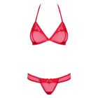 Комплект полупрозрачного белья Obsessive 870-SET-3 красный, L/XL вид 2