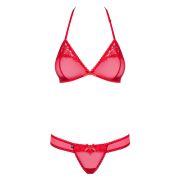 Комплект напівпрозорої білизни Obsessive 870-SET-3 червоний, L/XL