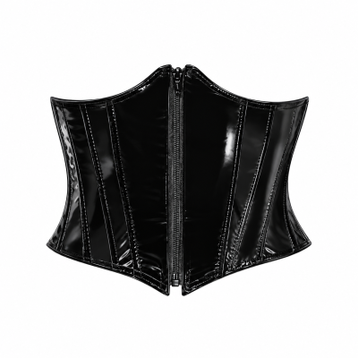 Корсаж Noir Handmade з вінілу на блискавці, зі шнурівкою, розмір L