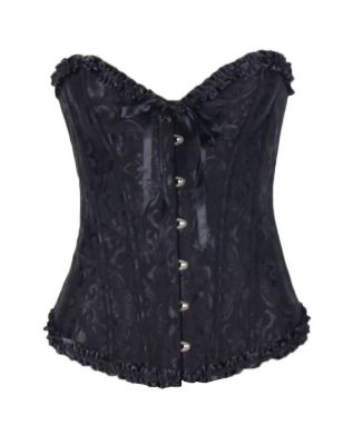 Корсет з квітковим принтом Star Night Corset Top з гачками та шнурівкою, чорний, S (без коробки)
