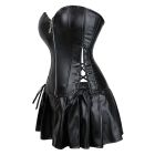 Корсет с юбкой Star Night Sexy Leather и трусиками в комплекте, черный, М вид 4