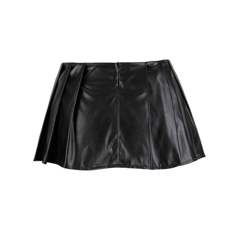 Корсет с юбкой Star Night Sexy Leather и трусиками в комплекте, черный, S вид 5