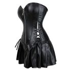 Корсет с юбкой Star Night Sexy Leather и трусиками в комплекте, черный, S вид 4