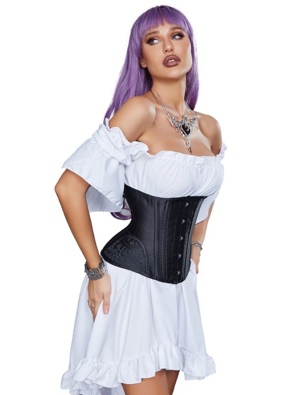 Корсет Star Night Corset з гачками та шнурівкою, чорний, S (без коробки) вид 4