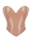 Корсет Star Night из лакированной кожи, на шнуровке, бежевый, M (без коробки) вид 8