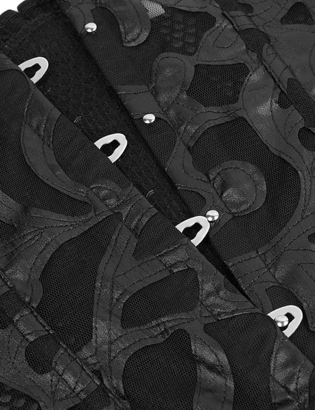 Корсет із сітки з візерунком Star Night з гачками та шнурівкою, з трусиками в комплекті, S (без коробки) вид 9