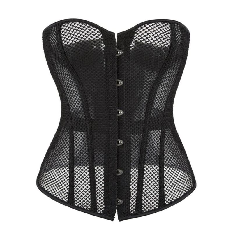Корсет из сетки Star Night Grid Corset с крючками и шнуровкой, черный, L (без коробки) вид 5