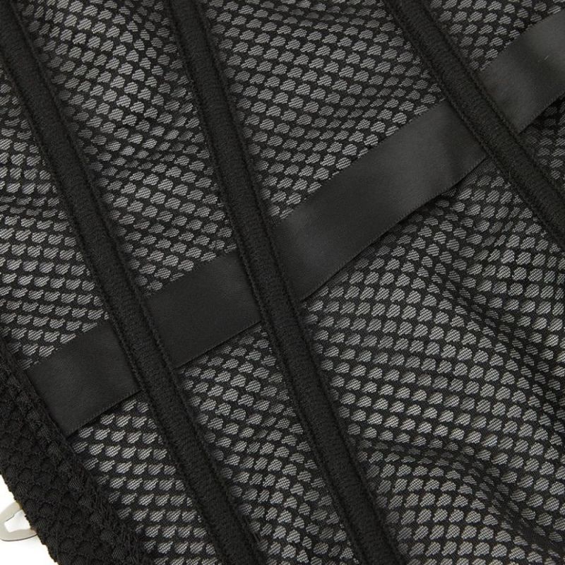 Корсет из сетки Star Night Grid Corset с крючками и шнуровкой, черный, L (без коробки) вид 9